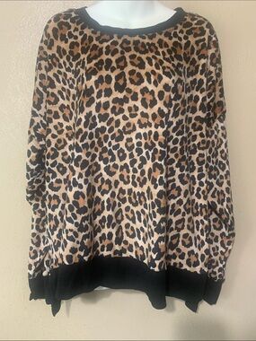 Secret Treasures Leopard Scoop Neck Sleepwear Top NWT